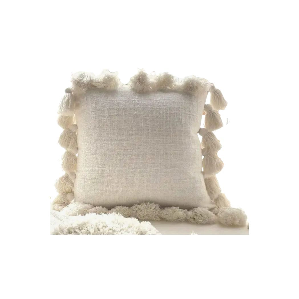 Natural Cotton & Tassel Pillow