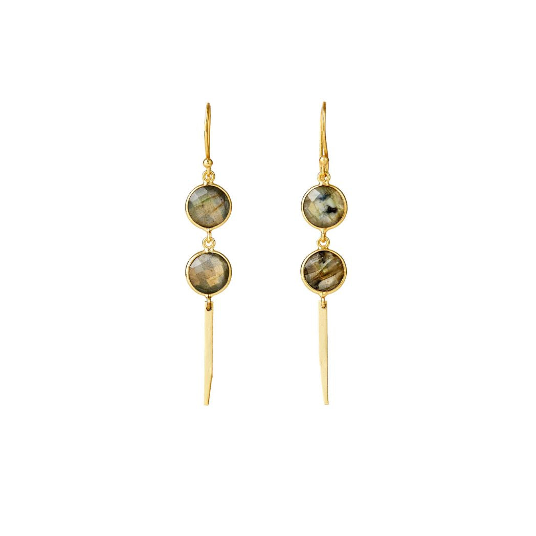 Double Stone Spear Earrings