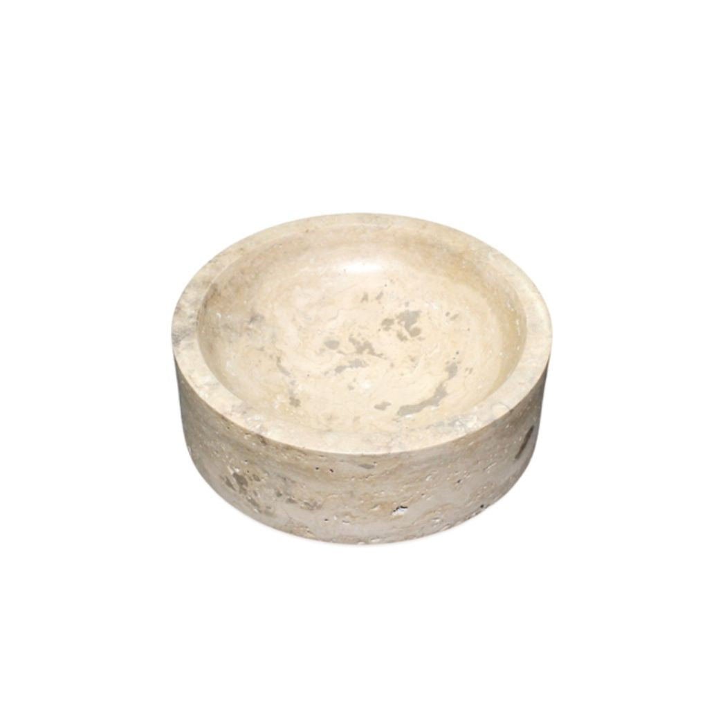 Travertine Round Chip Bowl