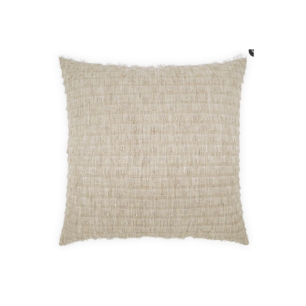 Natural Tone Fringe Stripe Pillow