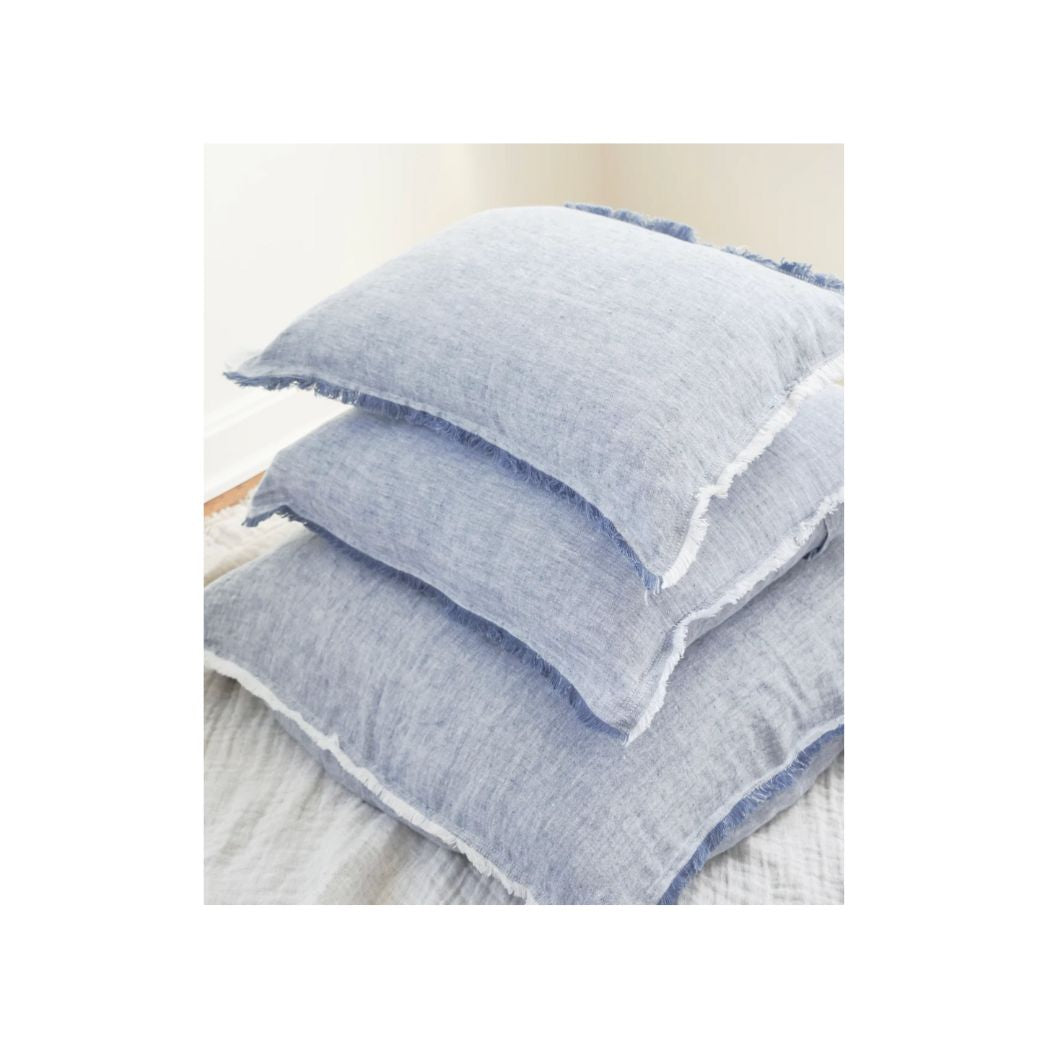 Blue Stonewashed Fringe Pillows