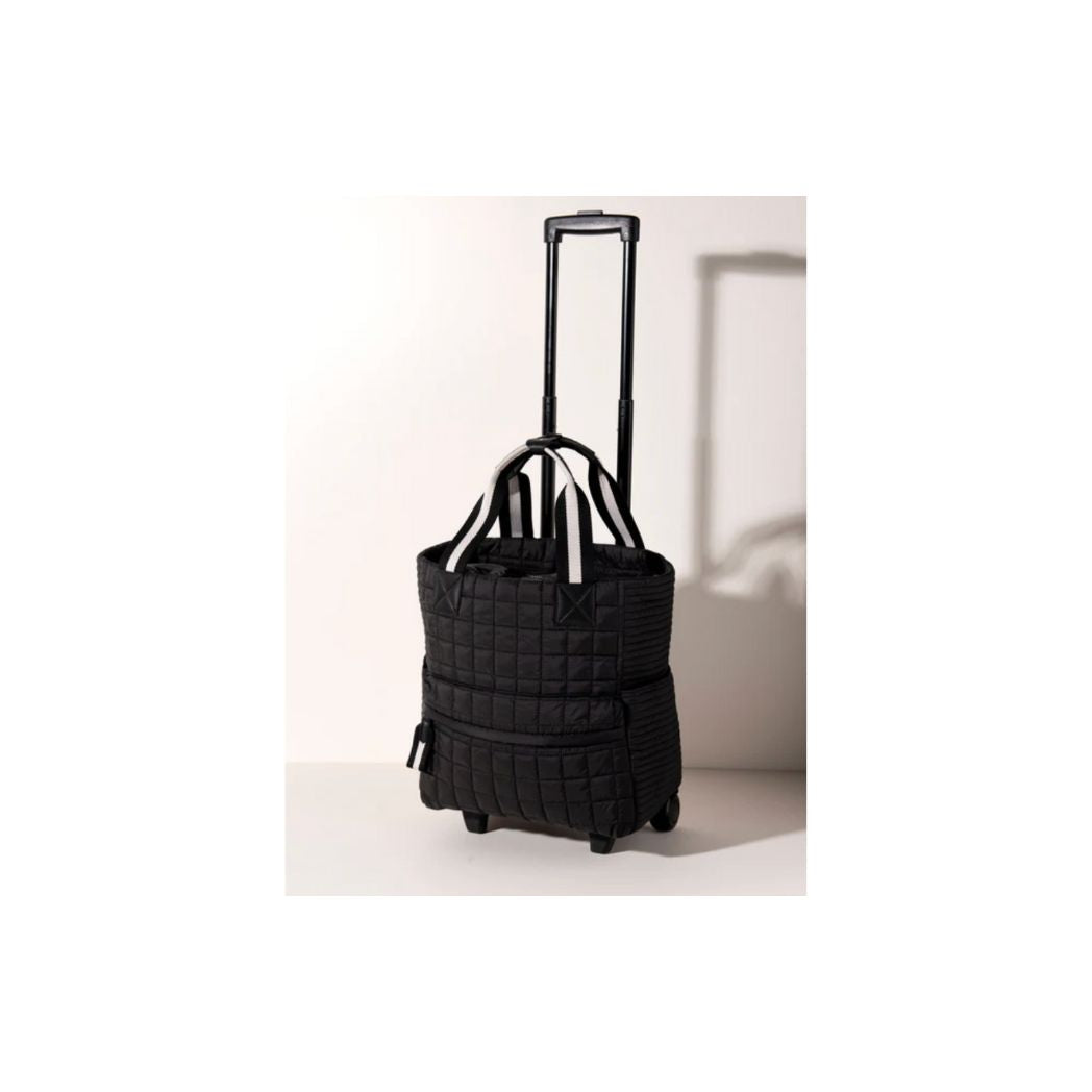 Roller Tote- Black Quilted