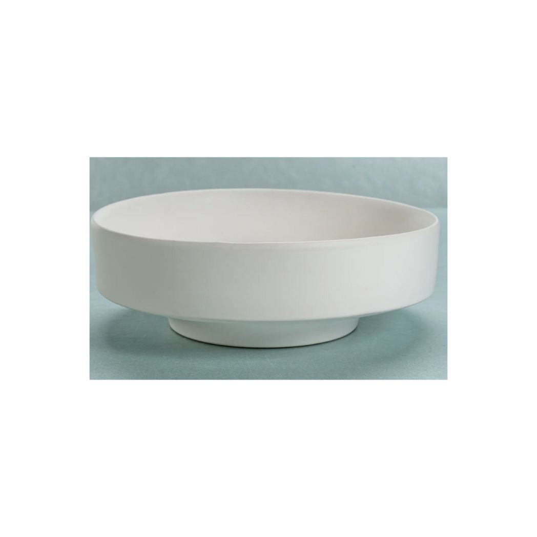 White Ceramic Pedestal Centerpiece Bowl