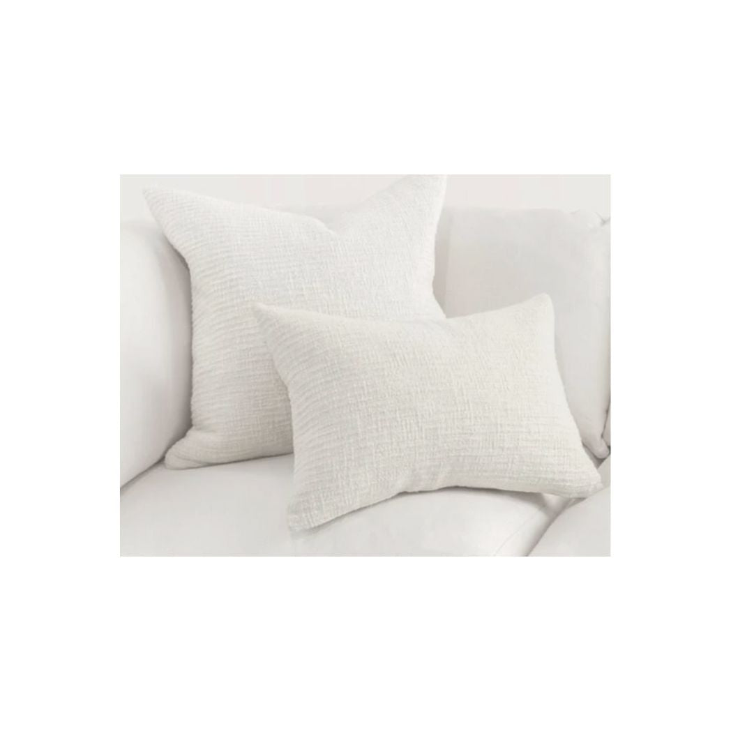 14x20 White Cotton Lumbar Pillow