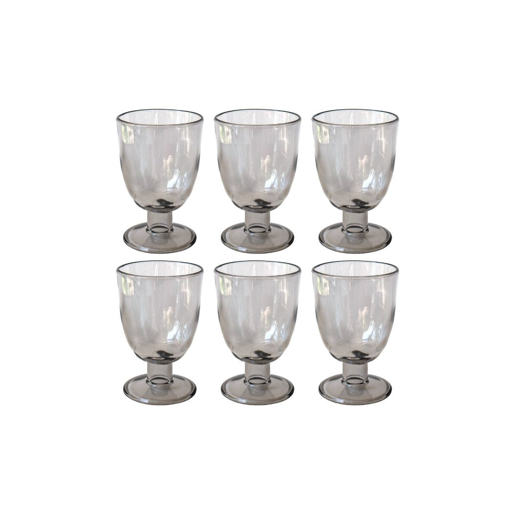 Rustic Goblet, Light Gray- Set of 6