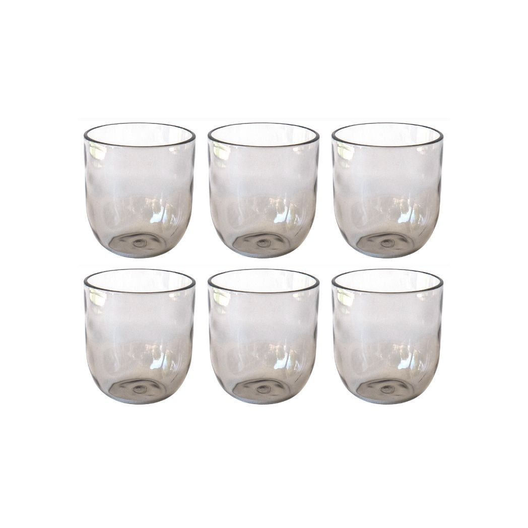 Rustic Stemless, Light Gray- Wine Glass- Set of 6