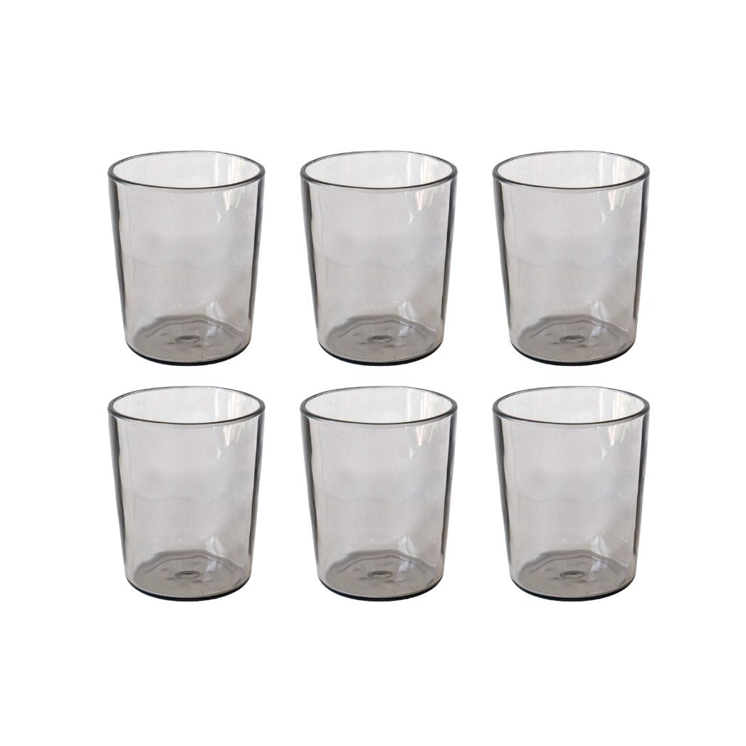 Rustic Drinking Glass, Light Gray- Set of 6