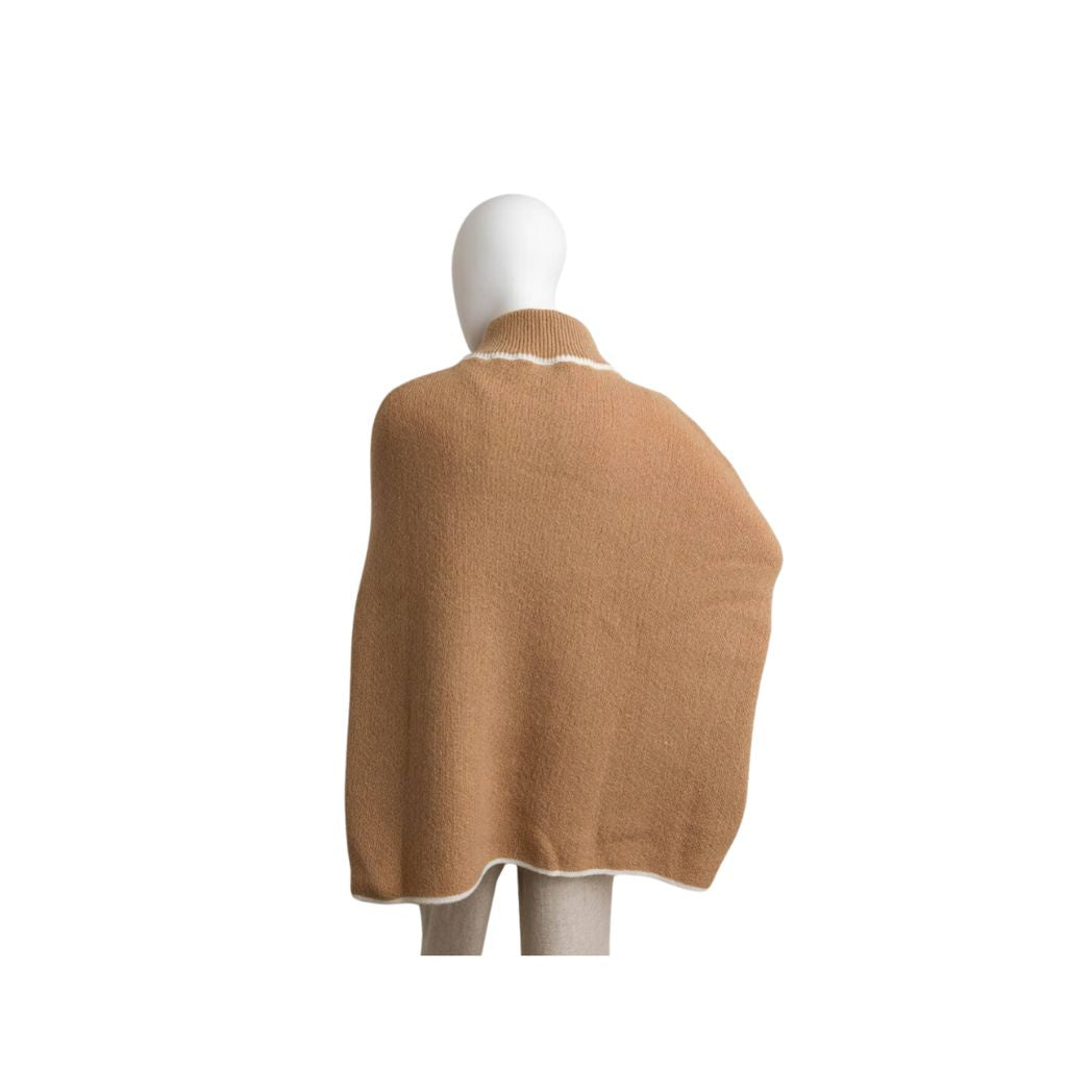 Cozy Turtle Neck Poncho With Arm Holes