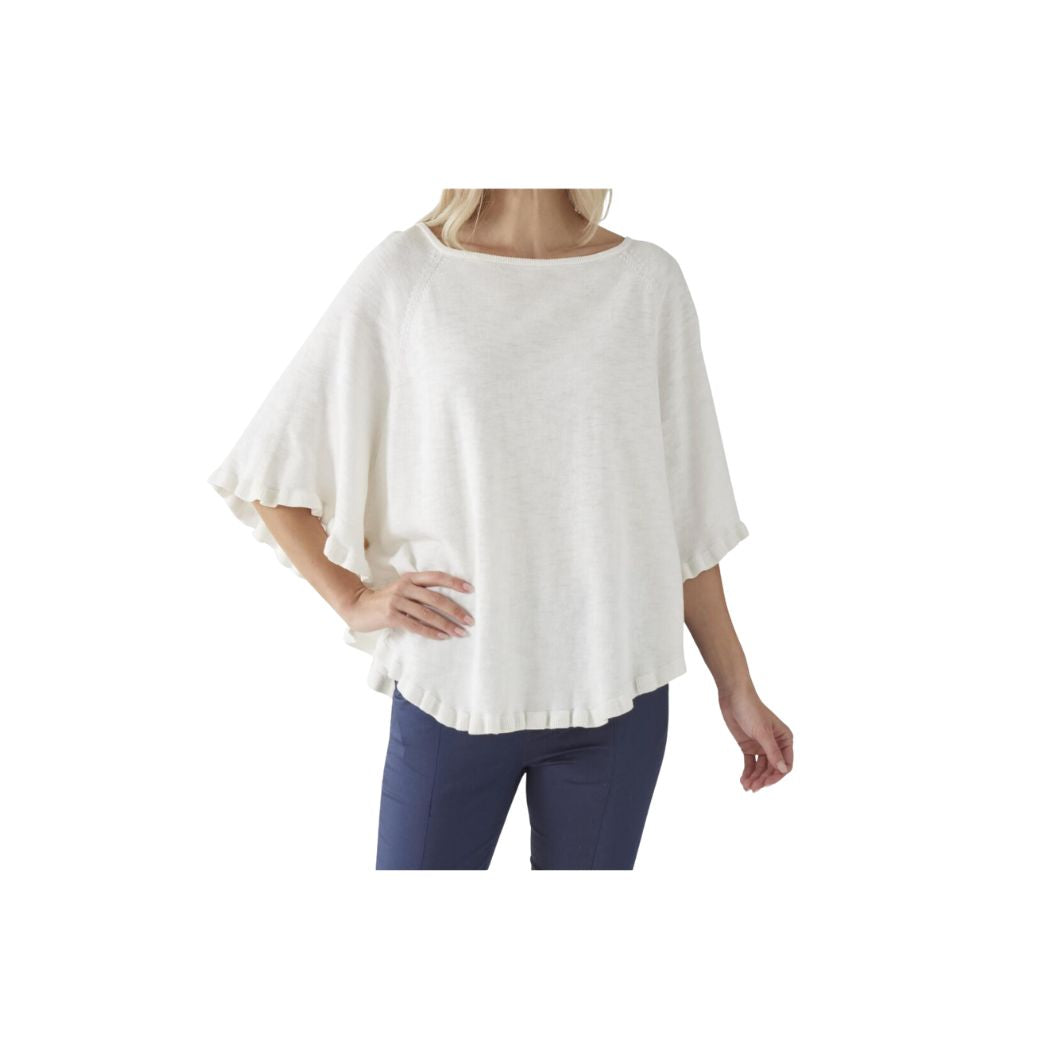 Ruffled Sweater Poncho (Available in 2 Colors)