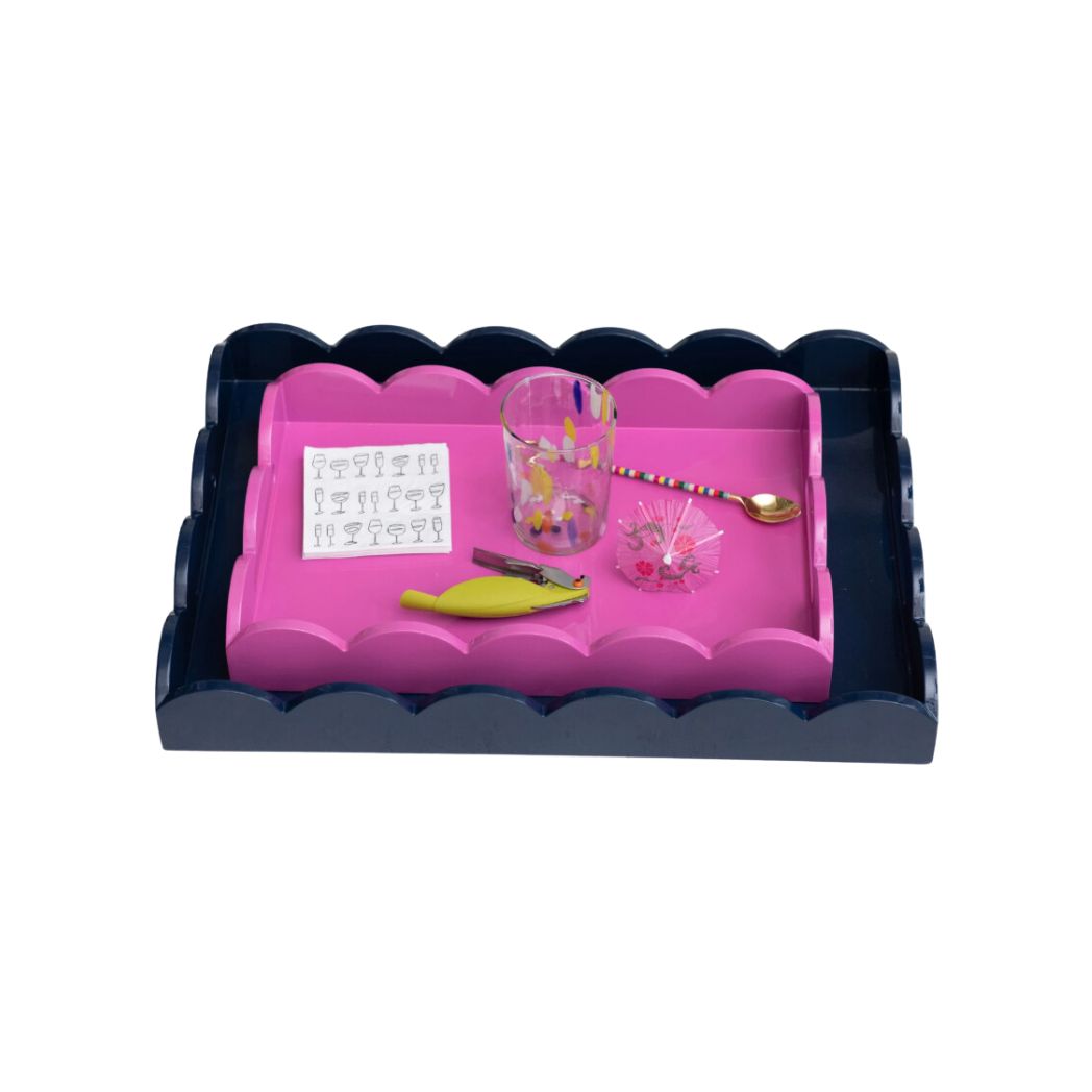 Scalloped Fuschia Tray