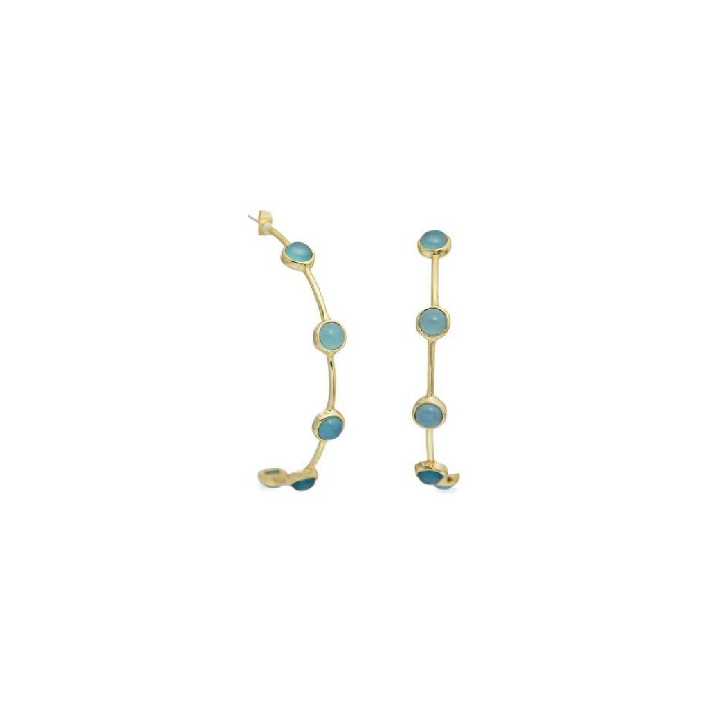 Gold Hoops - Emerald Onyx