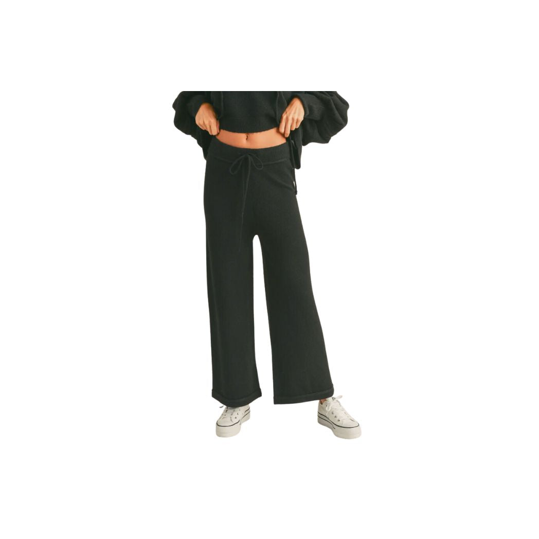 Black Ribbed Sweatpants