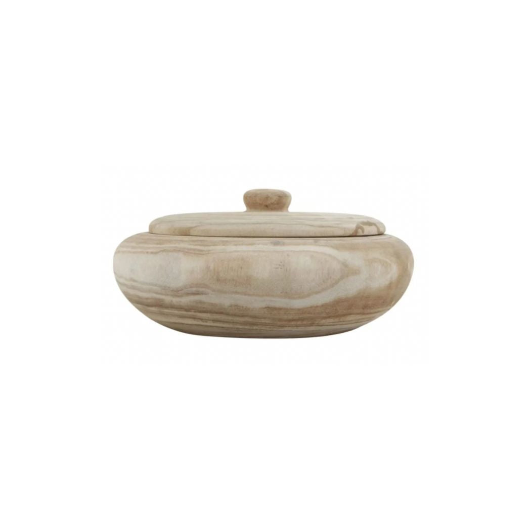 Paulownia Wood Bowl w/Lid