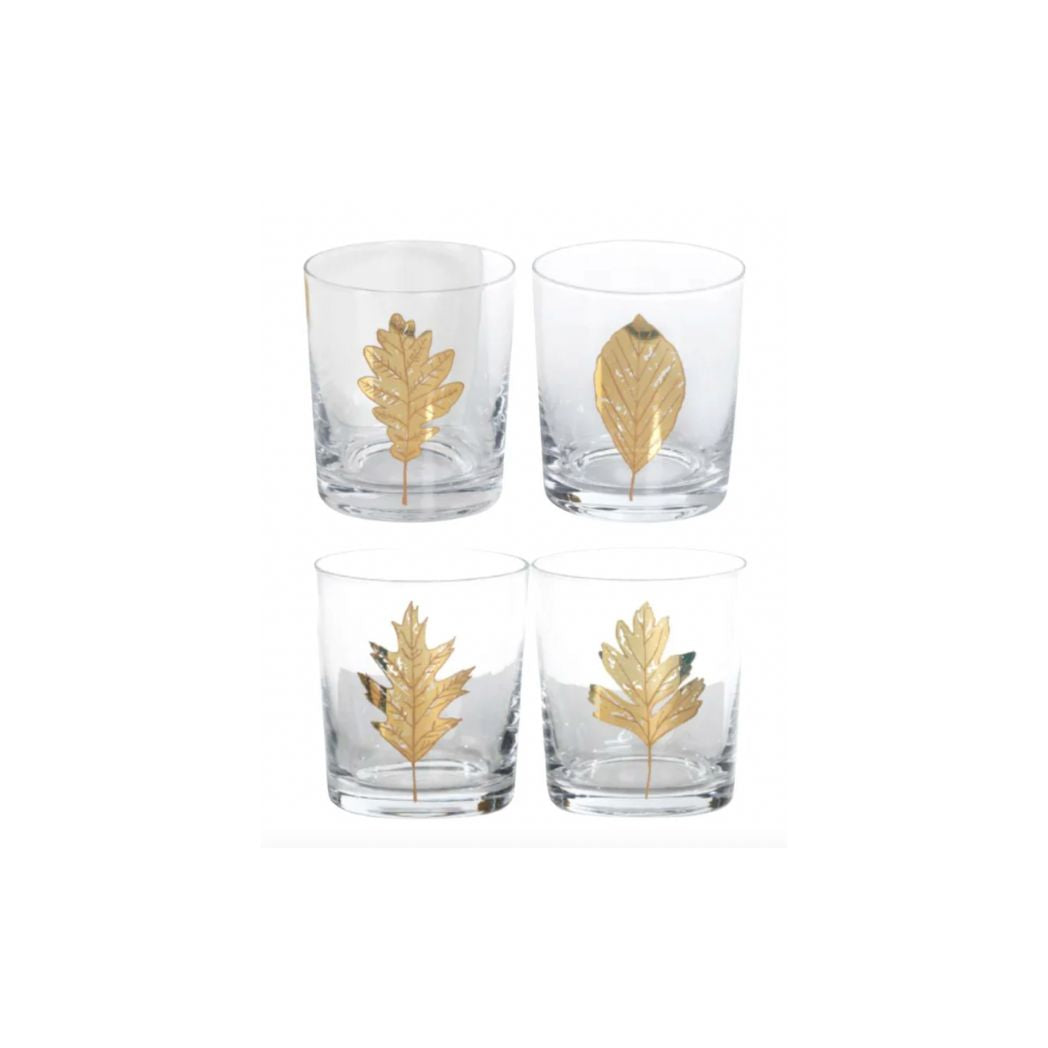 Leaf Whiskey Rock Glasses- Set of 4