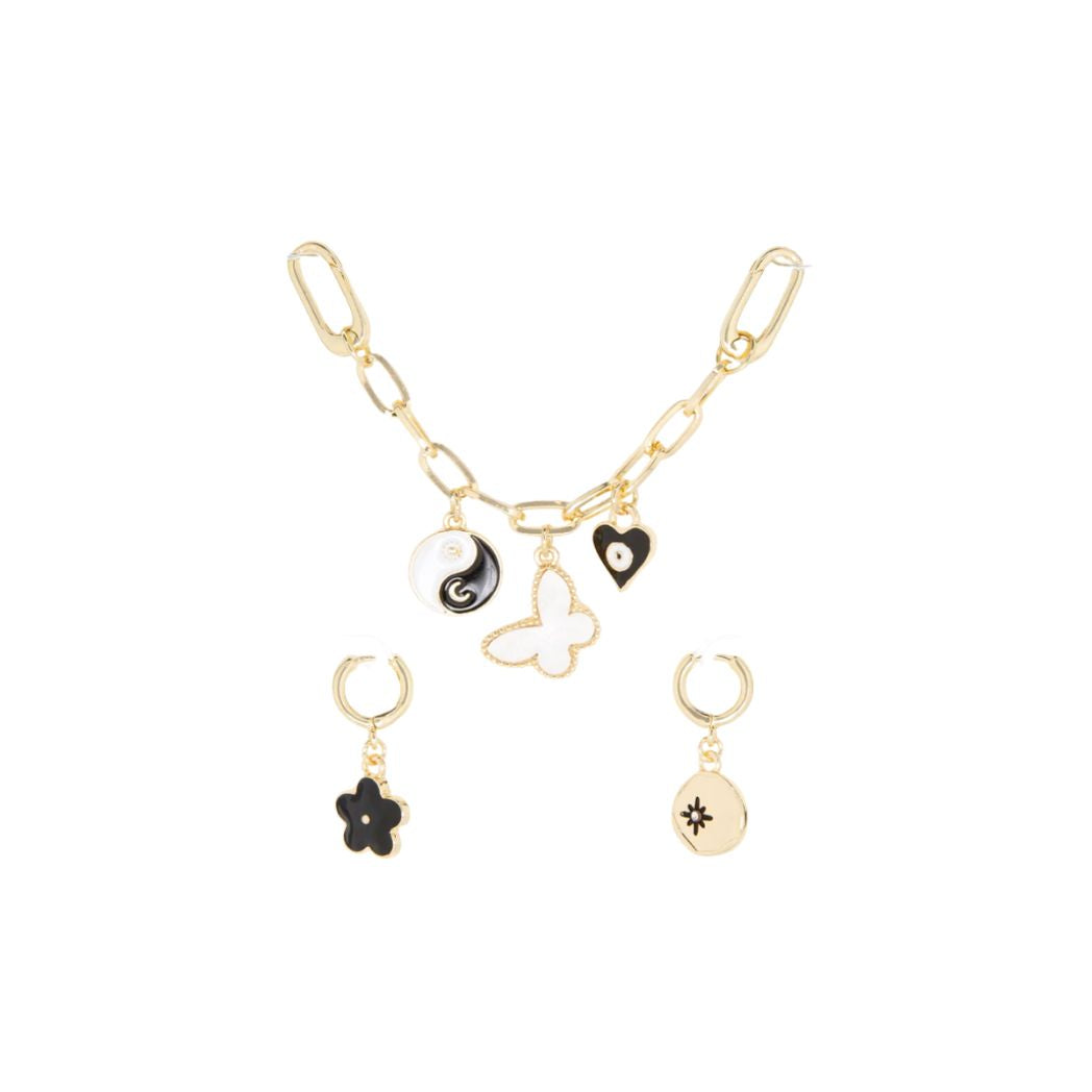 Gold/Black- Enamel Shoe Charm Set