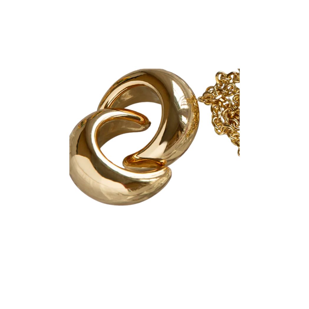 Large Gold Crescent Hoop