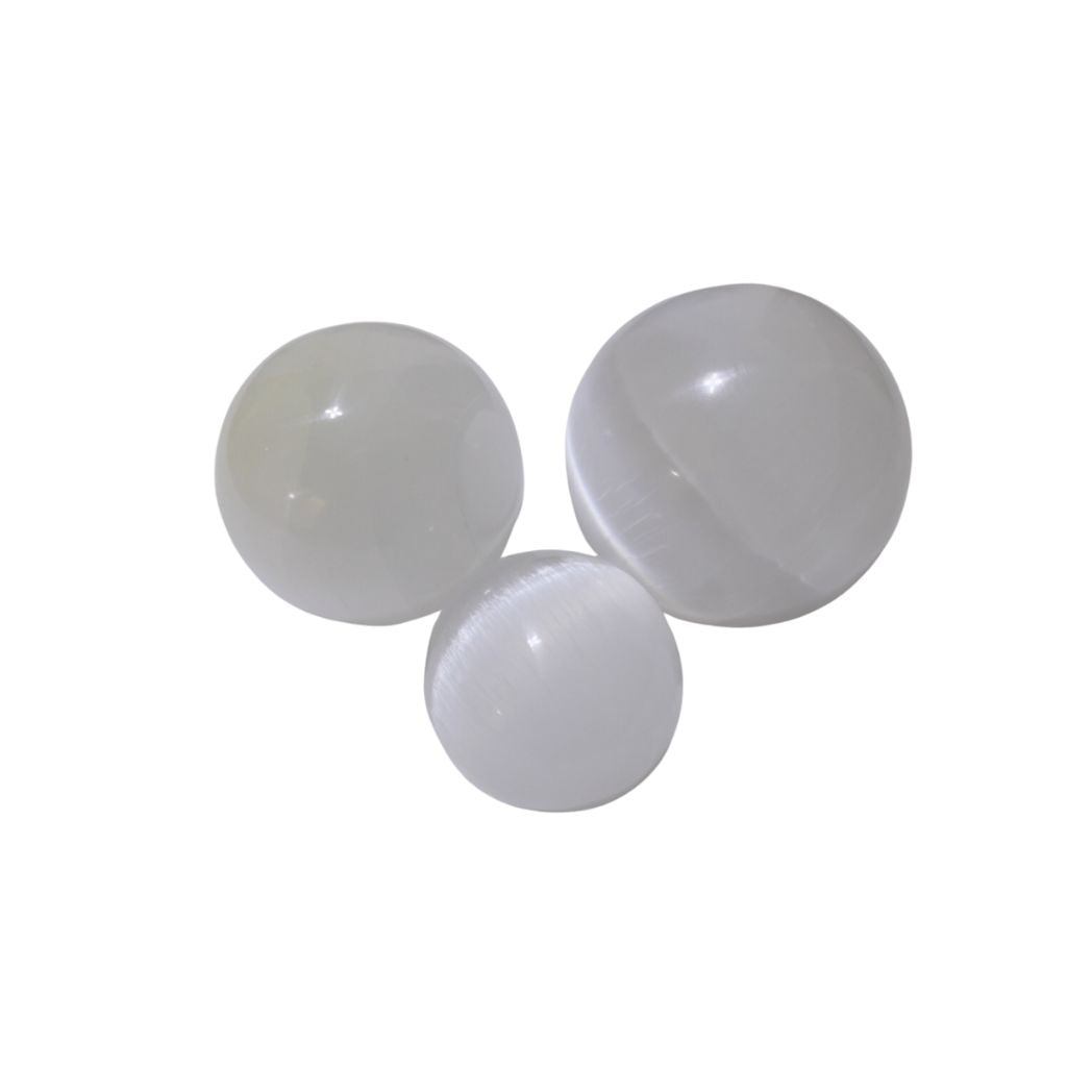 Selenite Decorative Ball - Set of 3