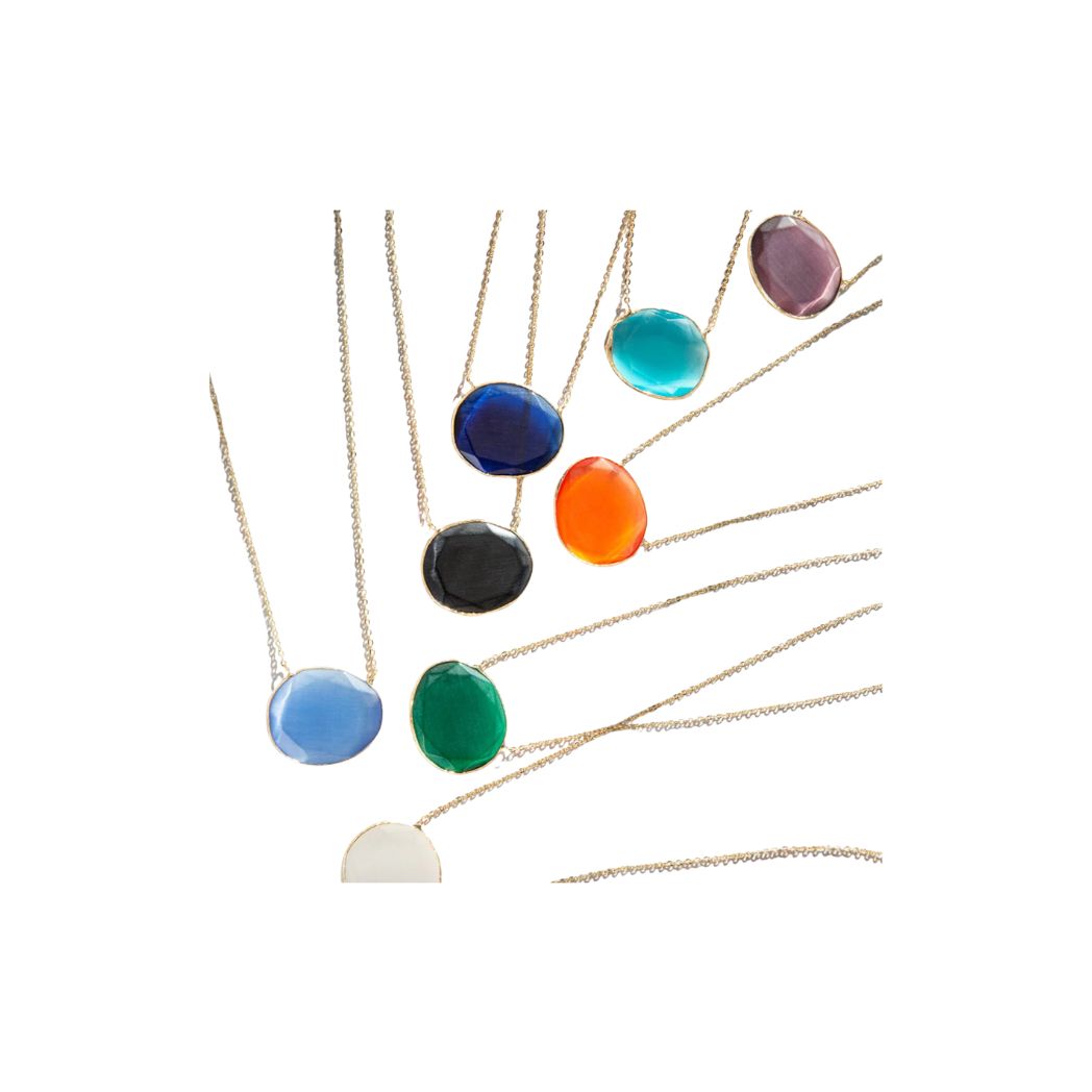 Faceted glass necklace