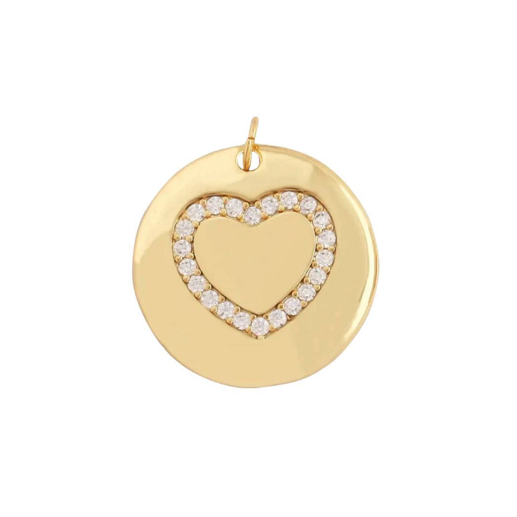 Heart Pave Tag Charm For Charm Bar & Charm Necklace