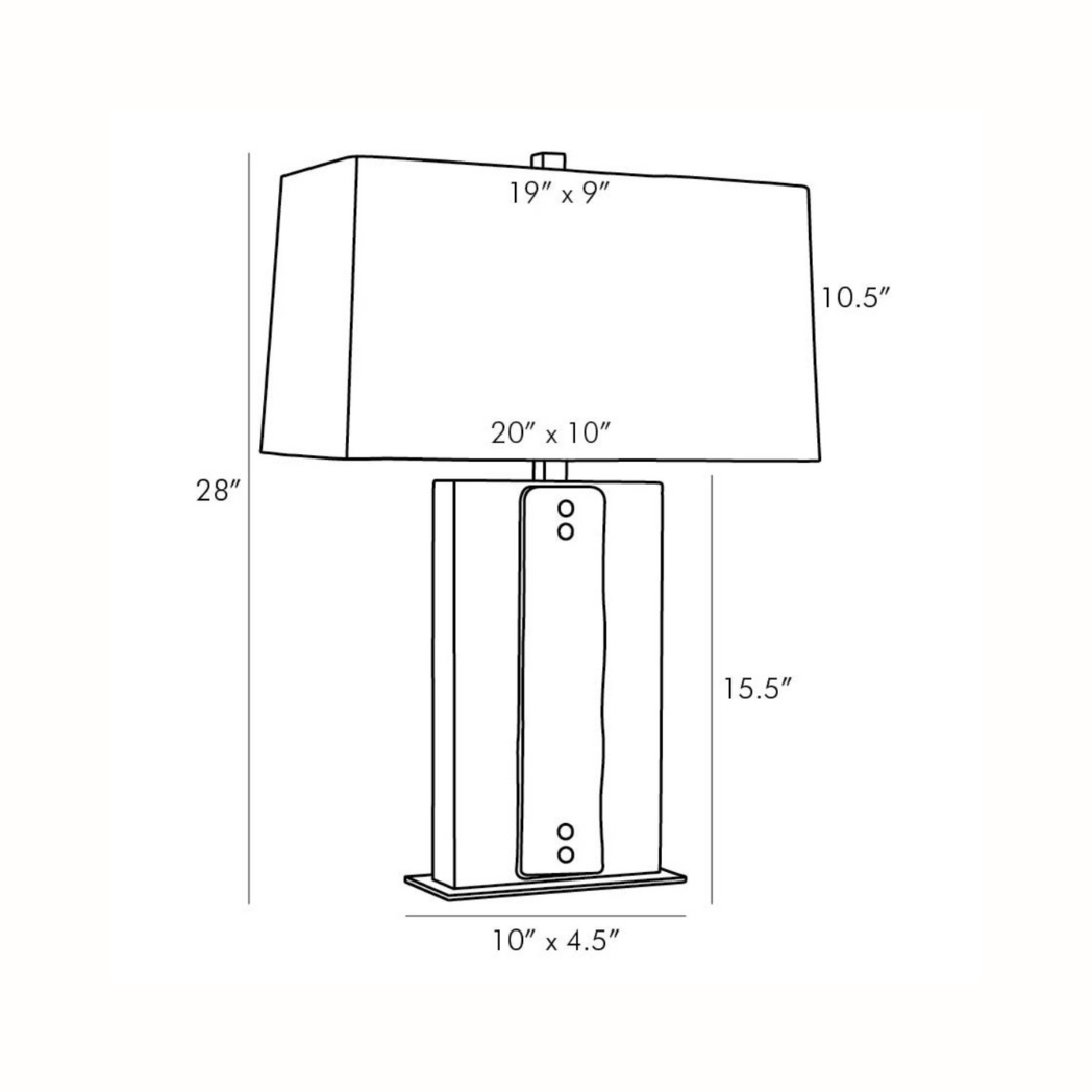 Alabaster & Smokey Luster Glass Lamp