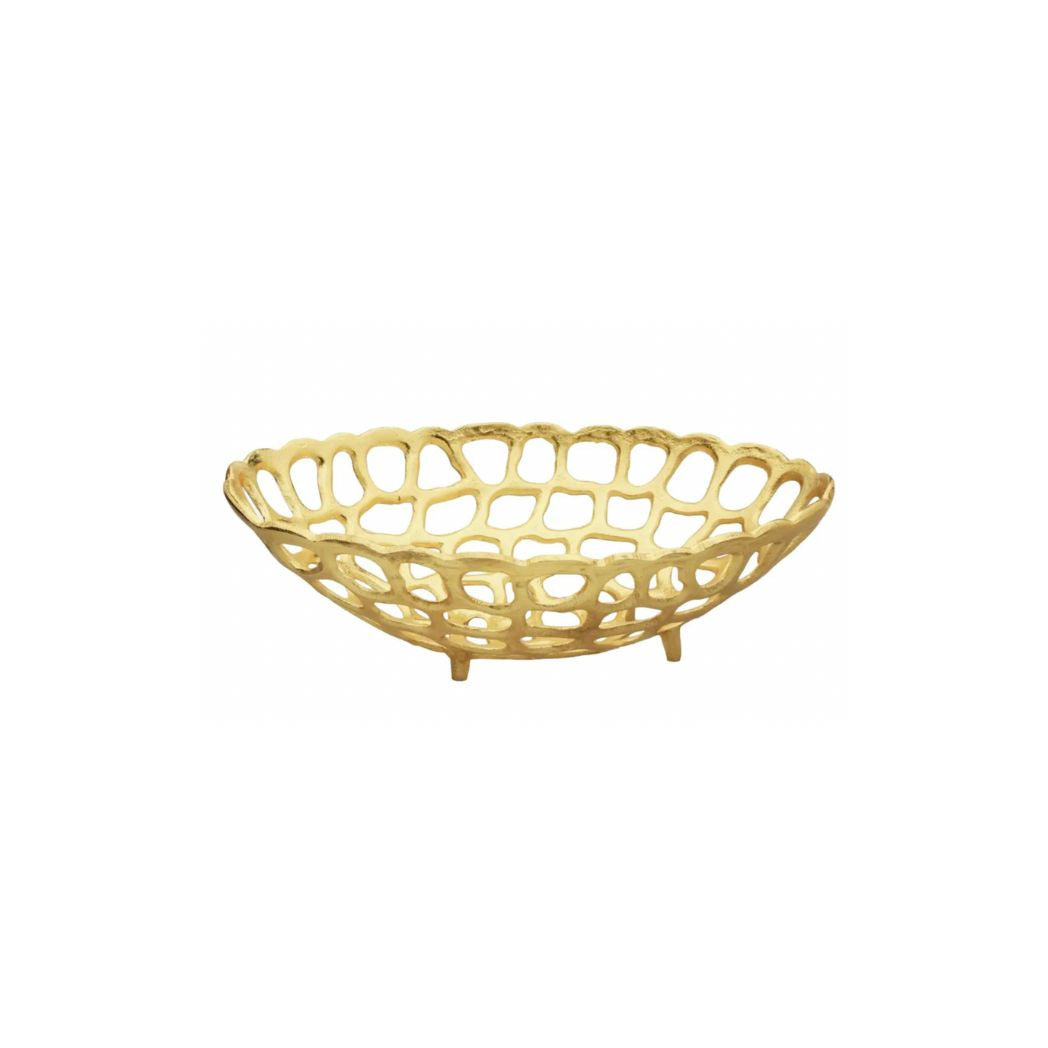 Gold Oval Looped Bowl