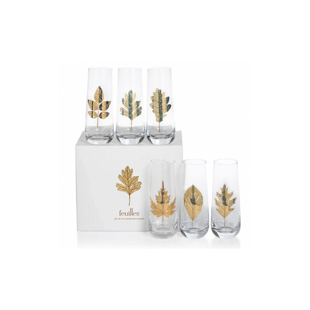 Leaf Flute Champagne Glasses