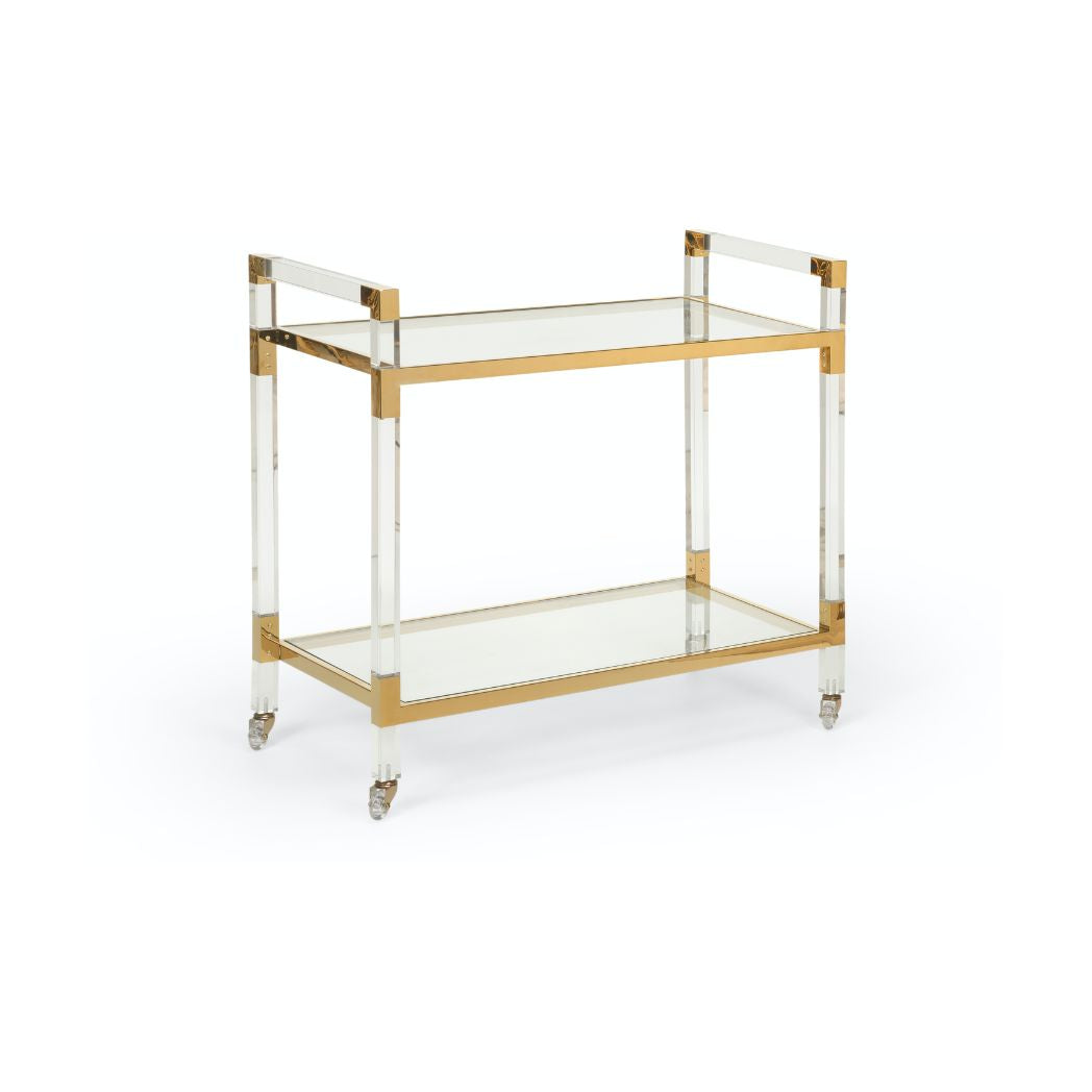 Brass and Acrylic Bar Cart