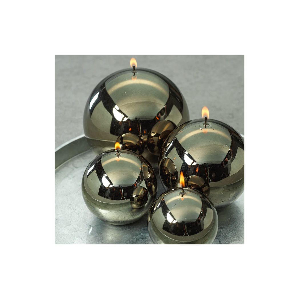 Dark Green Metallic Ball Candle