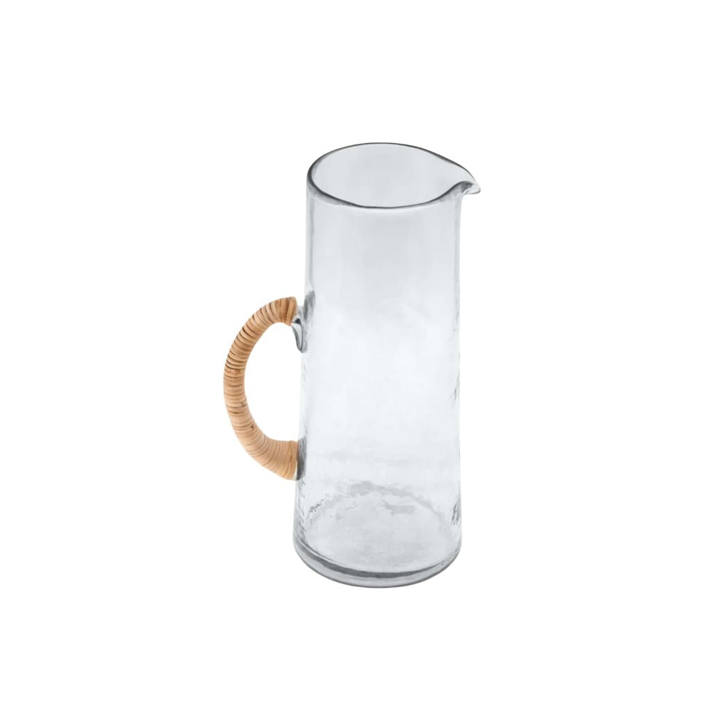 Clear Glass Pitcher with Wrapped Handle