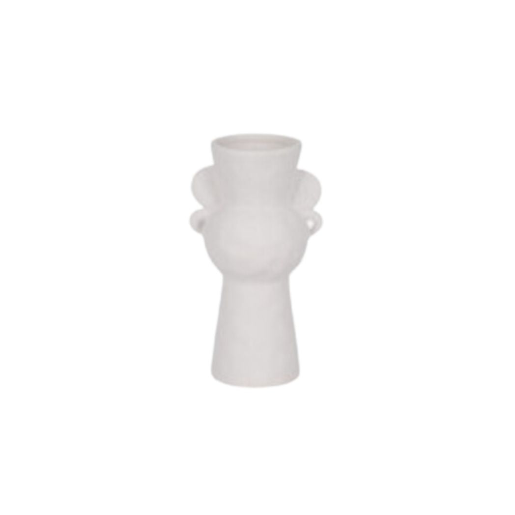 White Ceramic Textured Totem Bud Vase