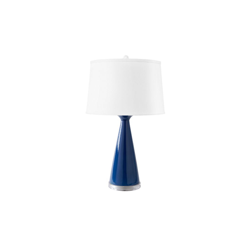 Blue Glazed Ceramic Lamp with Nickel Base