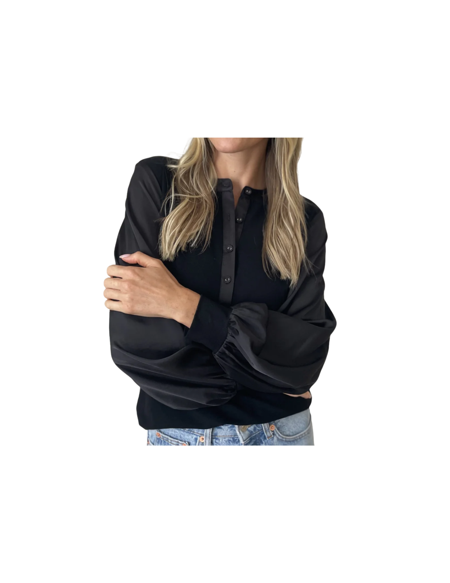 Janie Black Satin Top