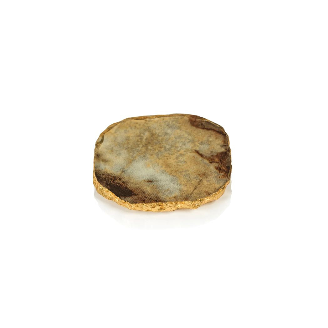 Gold Edged Agate Marble Coasters- Set of 4 (Available in 2 Colors)