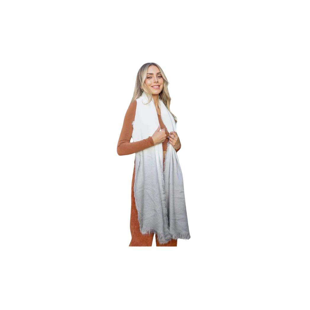Luxurious Silky Wool Scarf - Gradient Color Design
