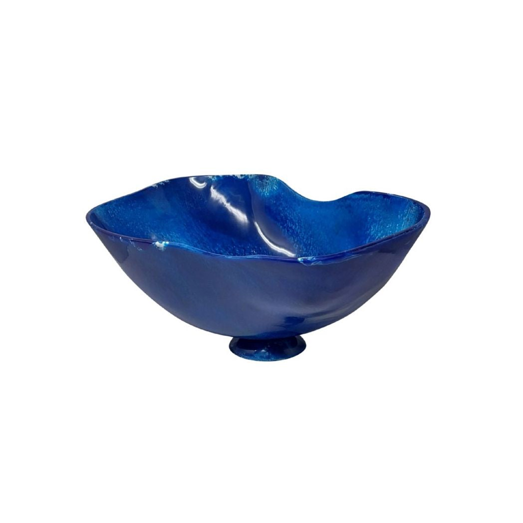 Large Blue Marbled Resin Fruit Bowl