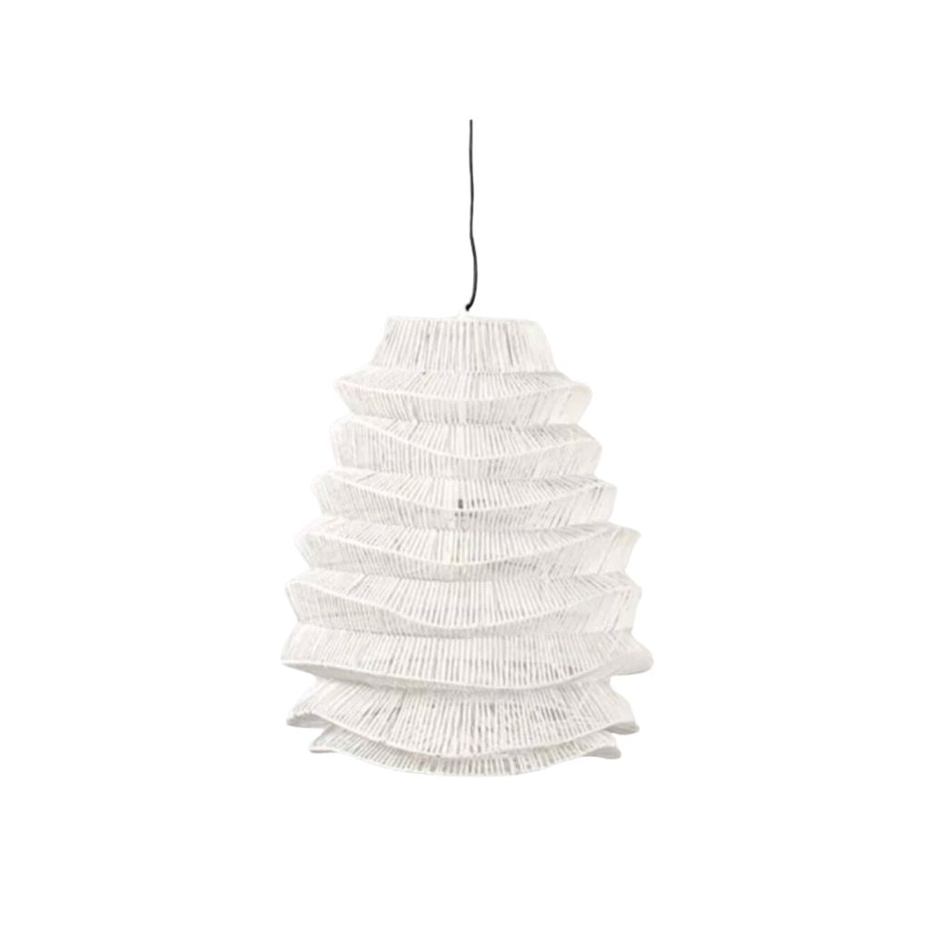 White Rattan Hanging Pendant (Large)