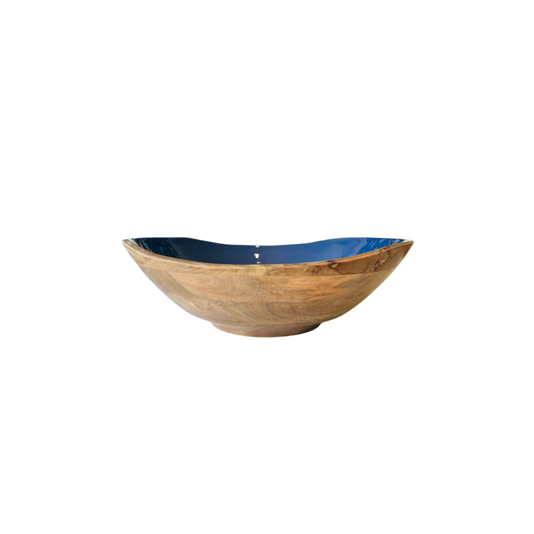 Wood & Enamel Curve Bowl