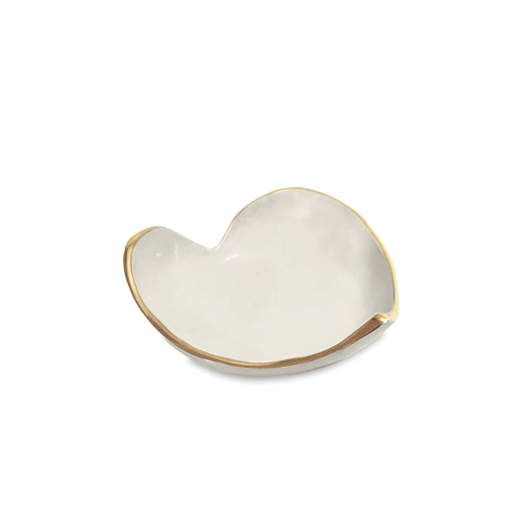 Small Gold Rim Heart Dish (Available in 2 Colors)