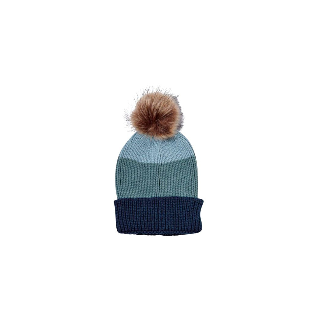 Stripe Knit Pom Pom Hat