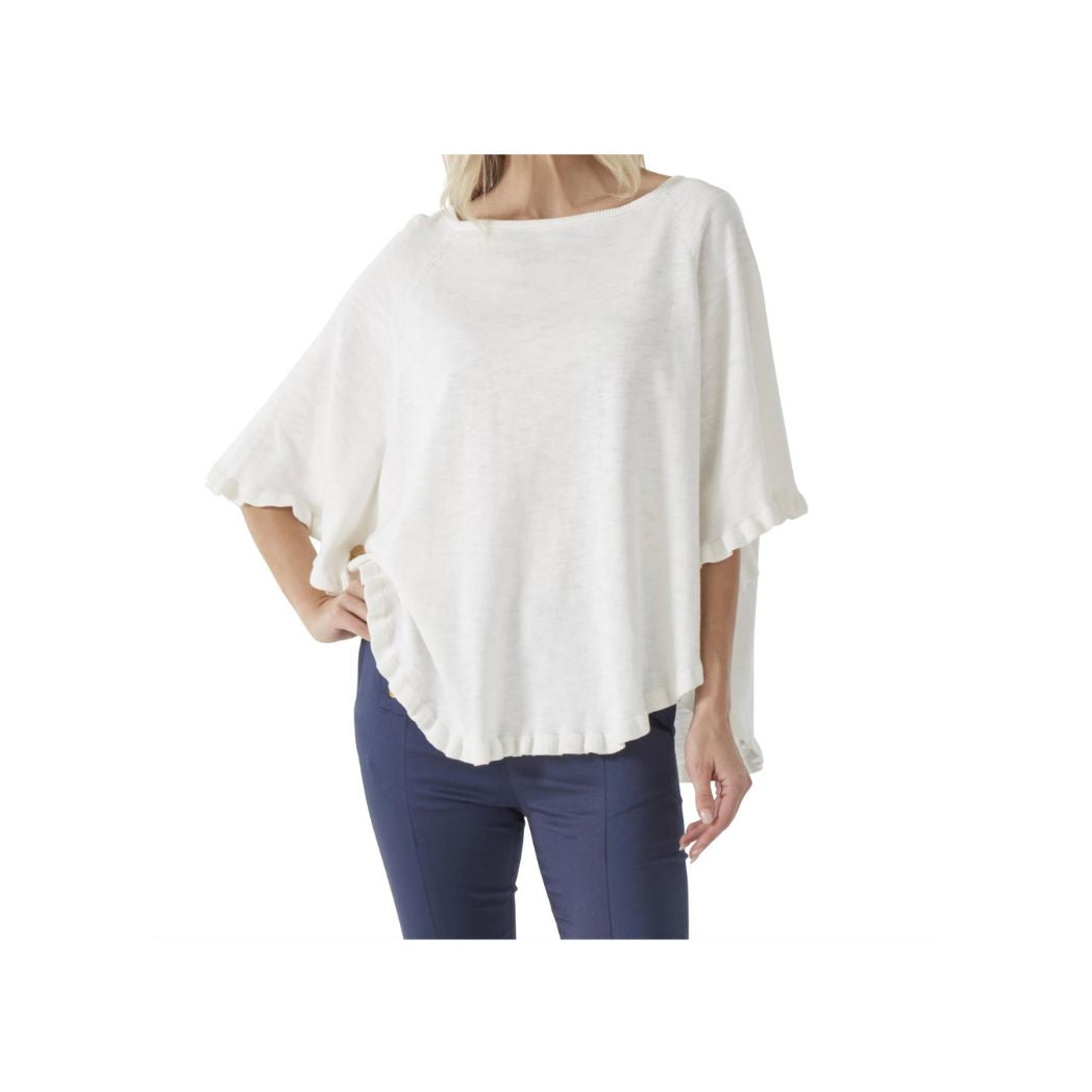 Ruffled Sweater Poncho (Available in 2 Colors)