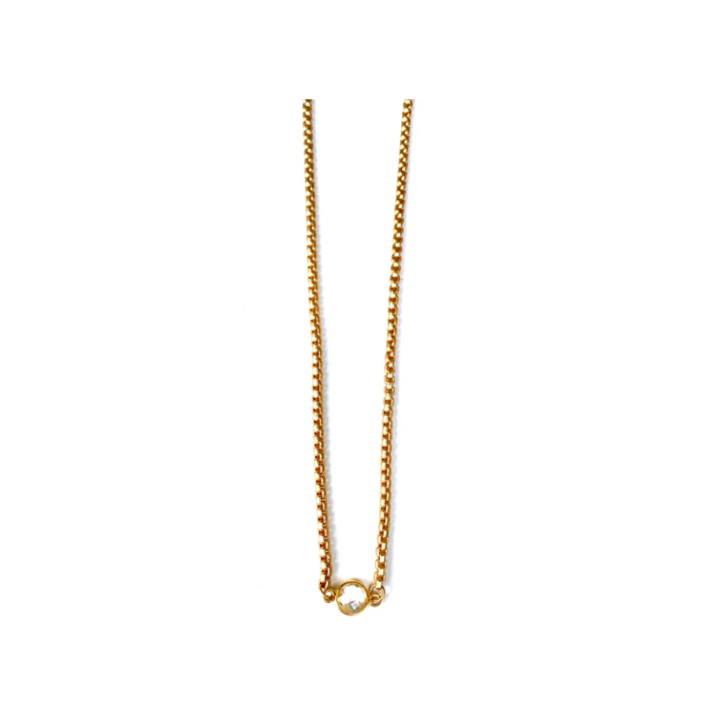 Gold Venetian Chain with Stone (Available in 2 Styles)