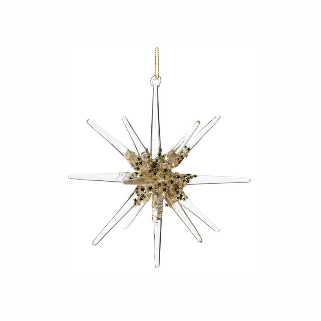 Glass 3D Snowflake Ornament (Available in 2 Sizes and 2 Colors)