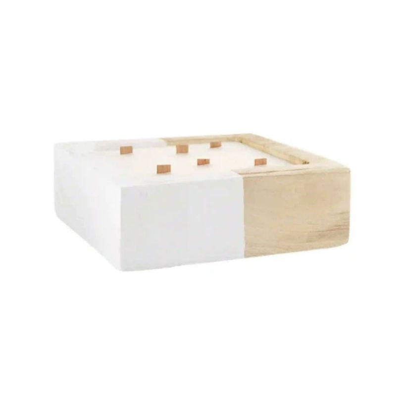 Citronella Wood Candle/ Natural and White