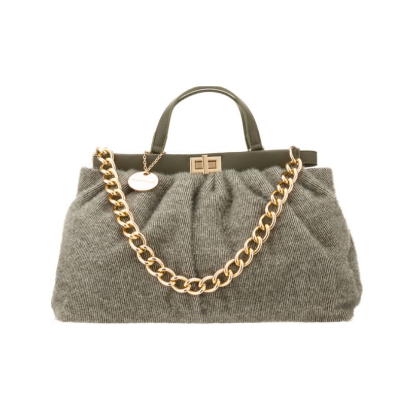 Knit Leather Top-Handle Bag (Available in 2 Colors)