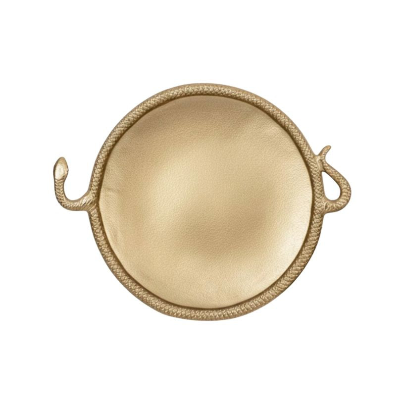 Gold Snake Boarder Round Tray