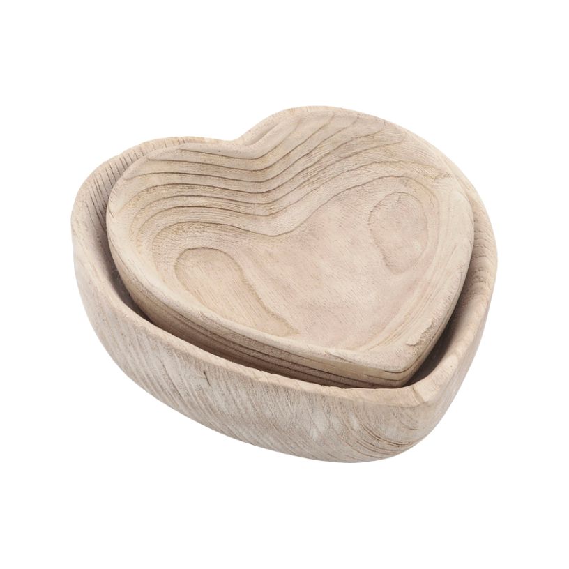 Heart Shaped Wooden Bowl