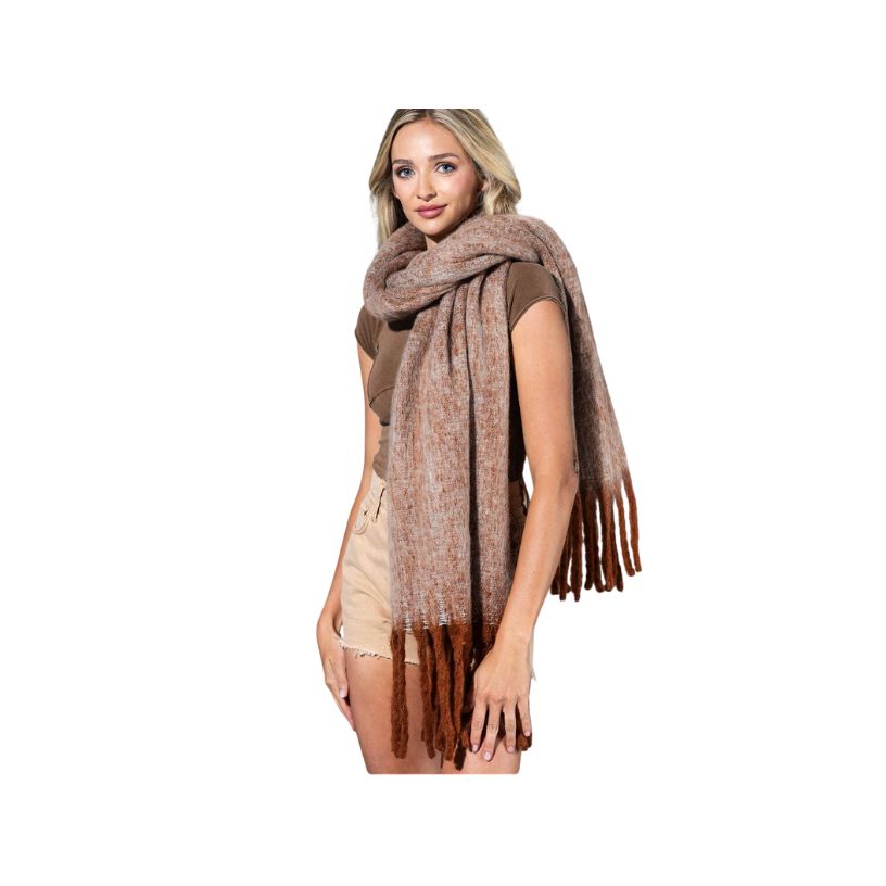 Solid Brushed Fringe Scarf (Available in 2 Colors)