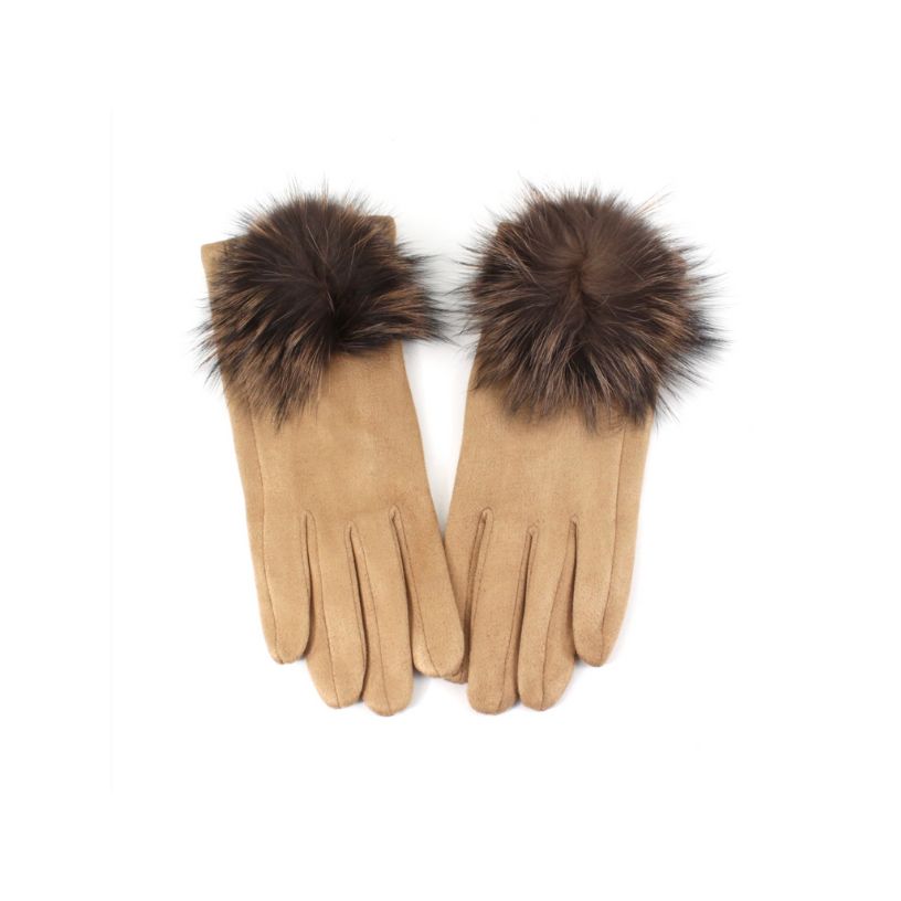 Furry Pom Pom Touchscreen Gloves (Available in 3 Colors)