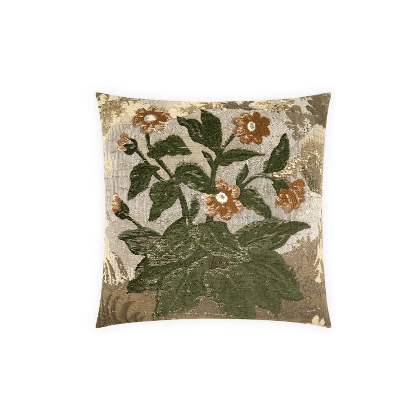 Embroidered Floral Pillow- Available in 2 colors