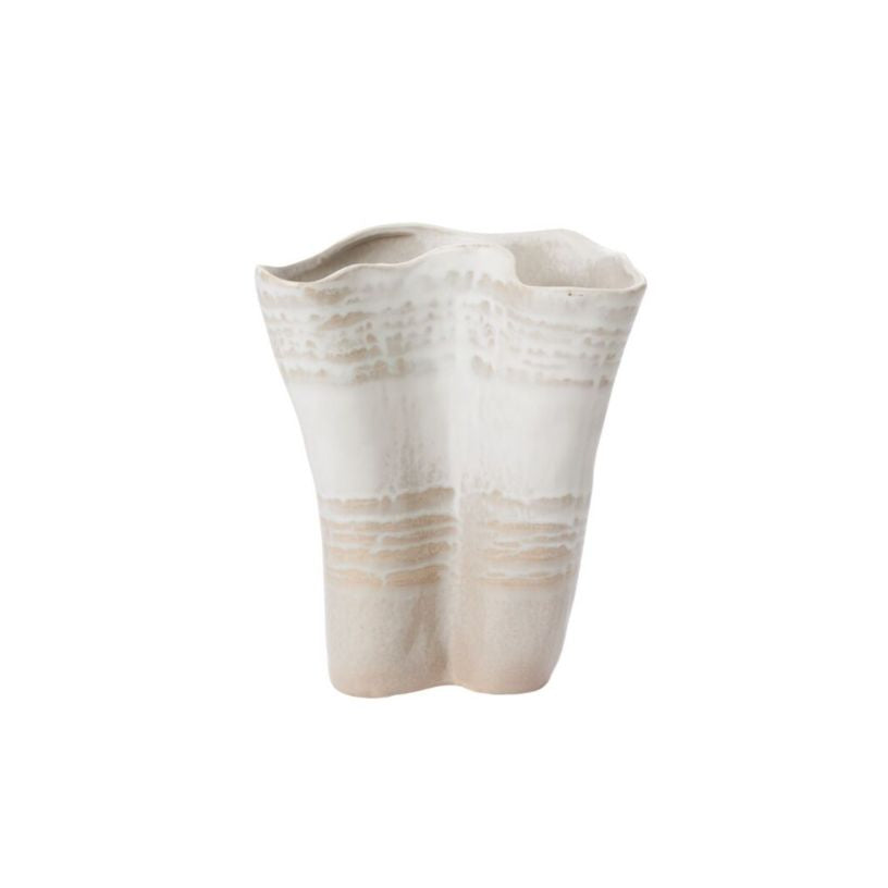 Neutral Tone Drip Ceramic Vase- available in 2 sizes